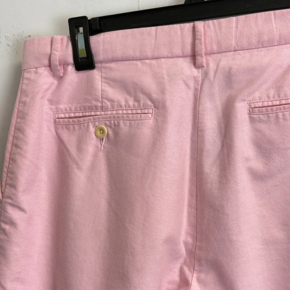 Polo Ralph Lauren Mens Pink Oxford Chino Shorts Size 33 Flat Front Preppy Cotton